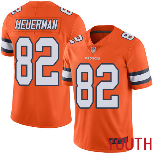 Youth Denver Broncos #82 Jeff Heuerman Limited Orange Rush Vapor Untouchable Football NFL Jersey->women nfl jersey->Women Jersey